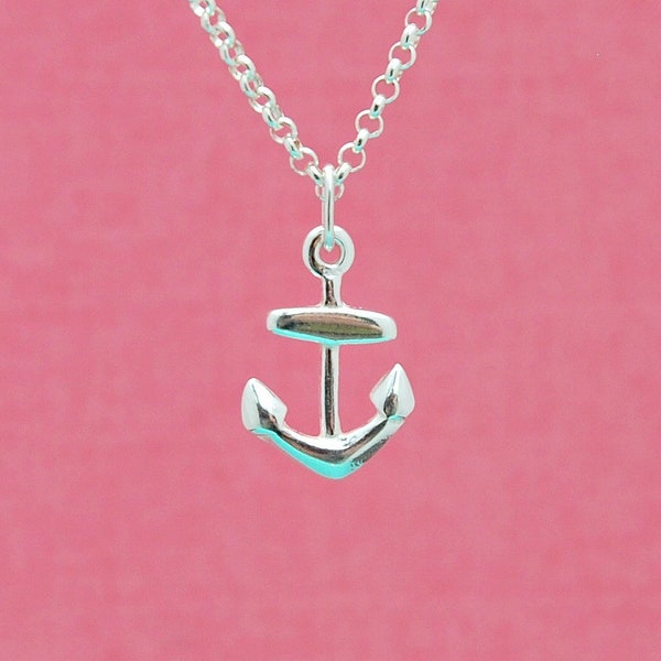 sterling silver anchor charm, 2 pieces, nautical jewelry making, 925 silver, beach charm, sailor gift, tiny anchor, small anchor pendant