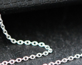 20 inch sterling silver cable chain, finished,  sold per piece, 1.7 mm cable link finished necklace chain