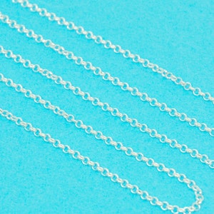 Sterling silver rolo chain, 2mm width, sold by the foot, unfinished bulk chain