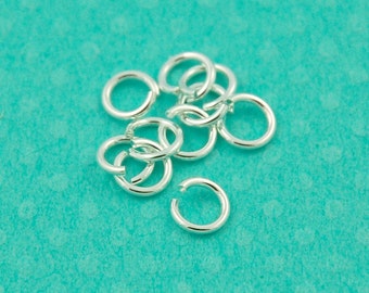 6 x 1 mm open sterling silver jump ring - 18 gauge - .925 sterling silver - unsoldered open