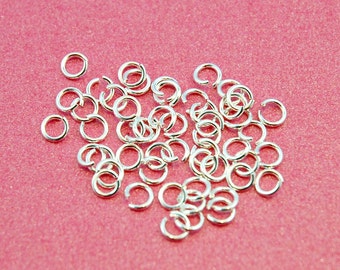 4 x 0.7 mm sterling silver jumpring - 21 gauge - 925 open jumpring - .925 sterling silver jumpring - unsoldered, open