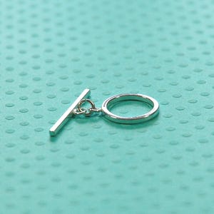 Sterling silver toggle clasp, 12mm diameter loop, 21mm square bar, 925 stamped