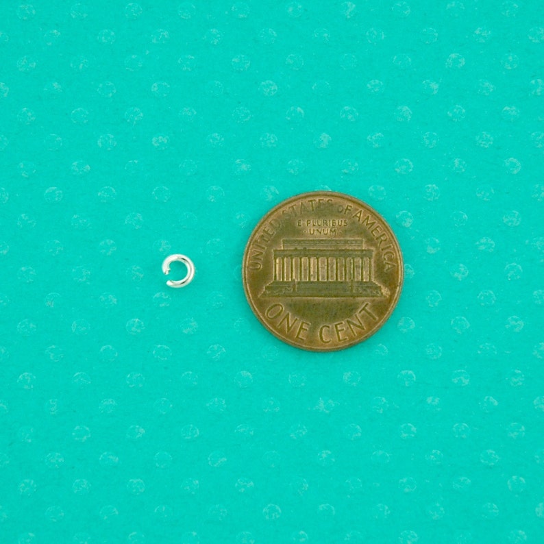 4 x 1 mm open sterling silver jump ring 18 gauge .925 sterling silver unsoldered open, split image 2