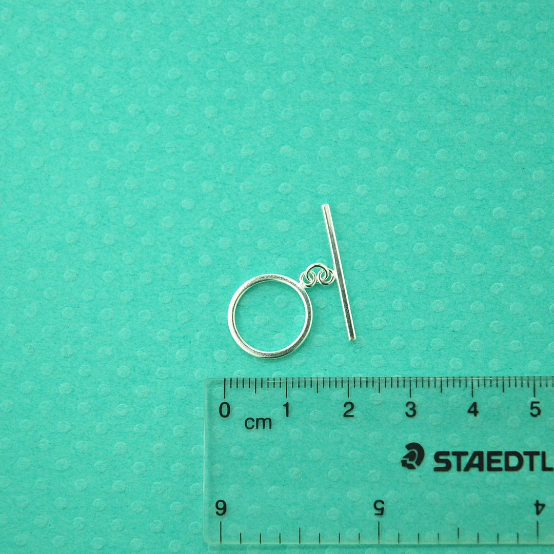 Sterling Silver Toggle Clasp, 3 Sets, 14mm Diameter Round Toggle Loop ...