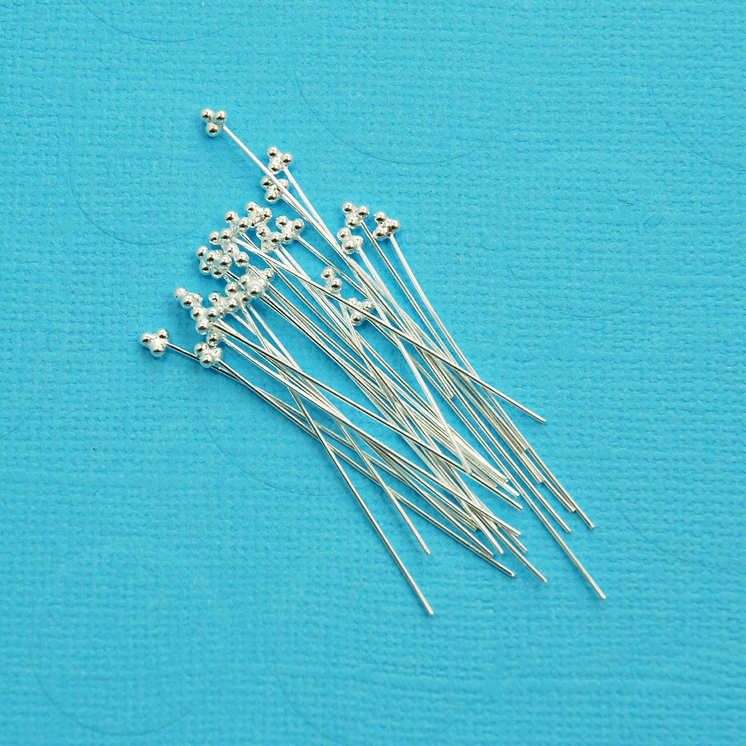 Sterling silver head pin 24 gauge 0.5 mm 1.5 inch 38 Etsy