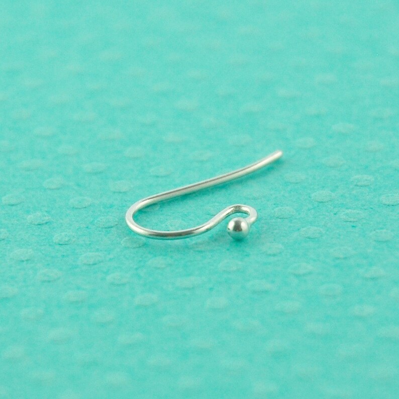 May include: A silver earring hook with a small ball at the end.