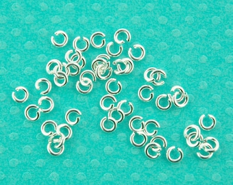 4 x 1 mm open sterling silver jump ring - 18 gauge - .925 sterling silver - unsoldered open, split