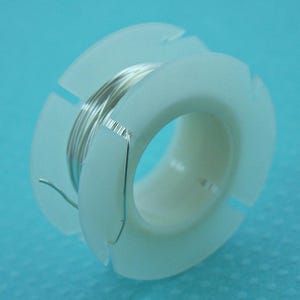 Alambre de joyería de plata esterlina .925 de calibre 20 (0,812 mm), redondo, semiduro (HH)