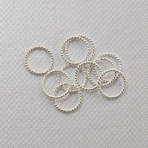 10 x 1 mm sterling silver jump rings - 18 gauge - closed twist style jumpring