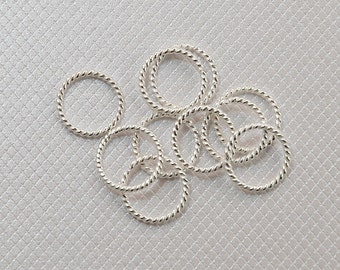 10 x 1 mm sterling silver jump rings - 18 gauge - closed twist style jumpring