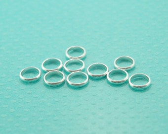 10 x 1 x 2 mm closed sterling silver jump ring - .925 sterling silver - soldered closed