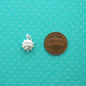 sterling silver sun charm - 3 pieces - celestial jewelry