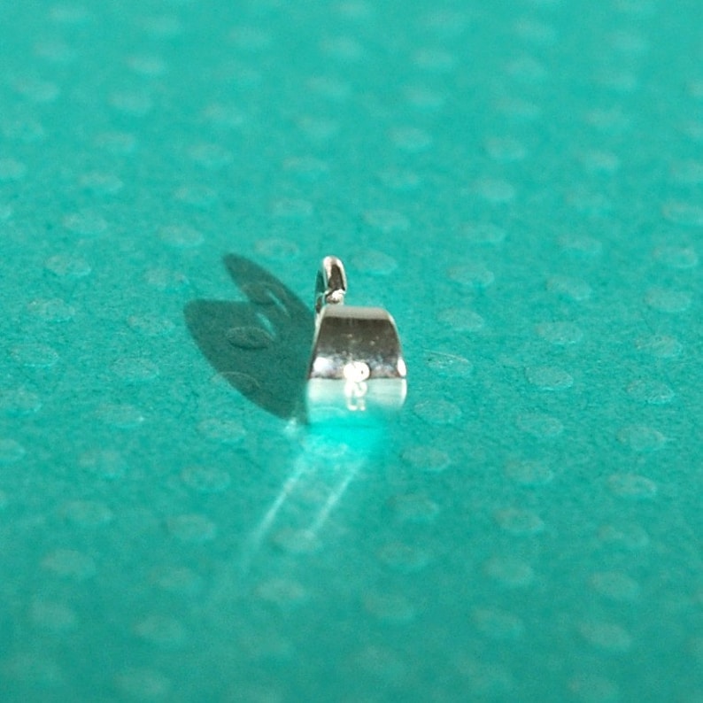 stamped .925 5 pcs or more smooth shiny polished classic basic 12mm necklace pendant charm bail 12 mm sterling silver teardrop bail
