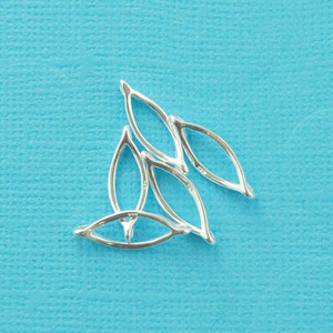 sterling silver almond shape connector - sold per 3 pieces - smooth eye or almond shape connector, end bar or separator - stamped .925