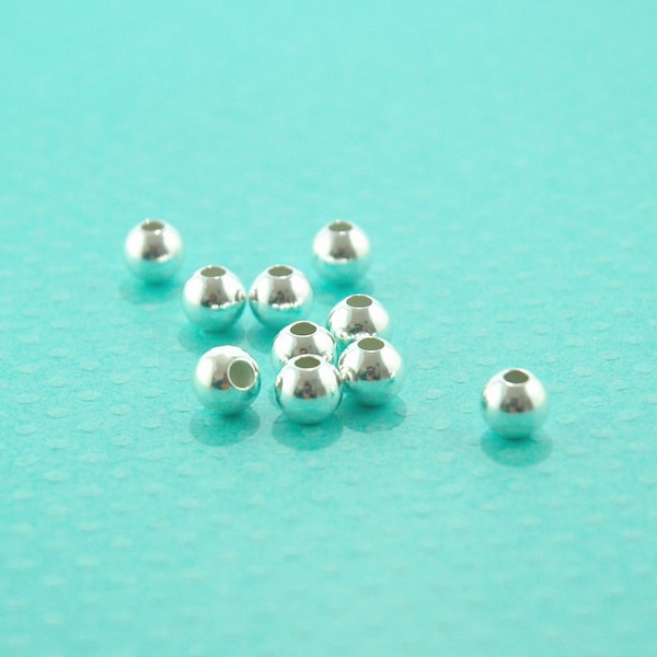 7 mm sterling silver ball bead - price per 5 pieces - round polished smooth shiny findings components - 925 jewelry supplies - luxorsupplies