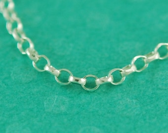 sterling silver 1.5 mm round rolo chain - round diamond cut chain - sparkly - sold by the foot - bulk unfinished chain