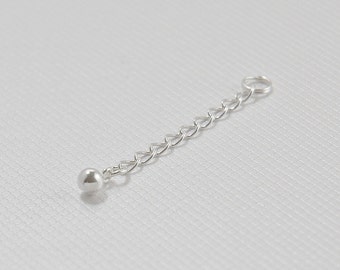 1.5 inch (3.8 cm) necklace extender, sterling silver - sold per 3 pieces - sterling chain extension - lengthen or layer necklace chain