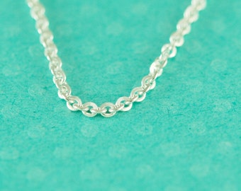 2mm  sterling silver flat cable chain - sold by the foot -  round link, quality unfinished chain used for necklaces - disc thickness 0.5 mm