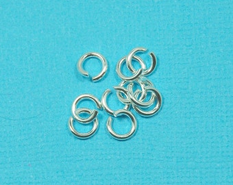 6 x 1.2 mm open sterling silver jump ring - 17 gauge - smooth unsoldered, open jump ring -  silver findings