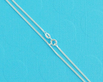 16 inch sterling silver curb chain, finished - sold per piece - 1.4 mm smooth finished curb link necklace chain - stamped "925 Italy"