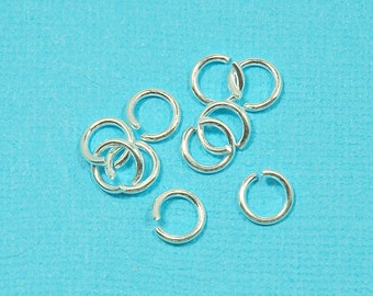 7 x 1.2 mm open sterling silver jump ring - 17 gauge - smooth unsoldered, open jump ring -  silver findings