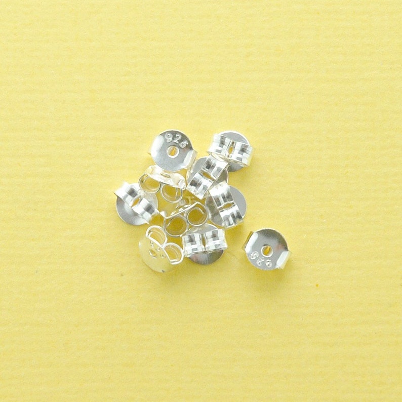 4,5 mm Sterling Silber Schmetterling Ohrstecker verkauft pro 20 Stück Rücken oder Rückseiten für Ohrringe gestempelt .925 Bild 1