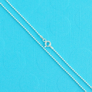 14 Zoll Sterling Silber Kugel Kugelkette - 36 cm - 1,5 mm Kugel - fertige Collier Kette - Federringverschluss inklusive - für Anhänger zu verwenden