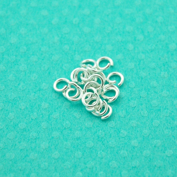 5 x 1 mm Sterling Silber Bindering - 18 Gauge - .925 Silber - offener Bindering - nicht gelötet