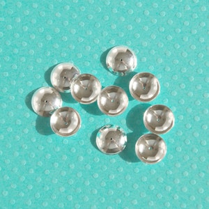 Tapa de cuentas de plata esterlina de 12 mm - el precio es de 3 piezas - Tapa de cuentas redonda brillante en forma de copa para piedras o cuentas - Hallazgos de joyería de plata