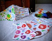 The Florence Civilian Mask Adult, Happy Painter, Paint Splatter on White or Black, Paint Brushes, OR Half Paint Splatter and Brushes