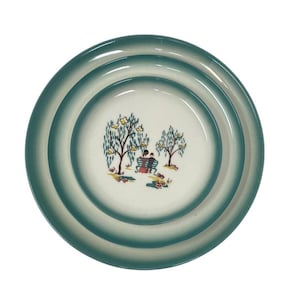 Vintage &quot;Forever Yours&quot; Brock of California Decorative Plate Set of 3, 1950s
