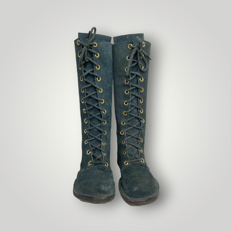 vintage lace up knee high boots