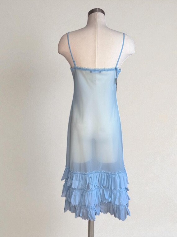 Vintage Alberta Ferretti Baby Blue Sheer Slip Dress Tiered Ruffled Italy 10  - Etsy