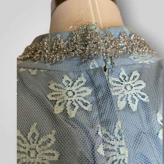 Vintage 1960s Handmade Dress  Sheer Netting Embro… - image 8
