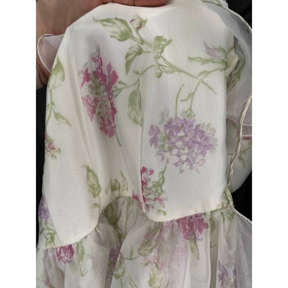 Vintage 1970s Dress One Shoulder Ruffled Floral L… - image 6
