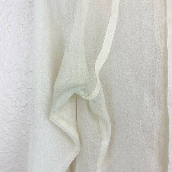Antique 1920s Sheer Ivory Blouse Handmade - image 4