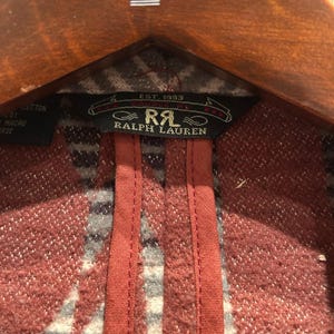 Vintage 1990s RRL by RALPH LAUREN L Brown Grey Navajo Cotton Sport Smoking Coat image 3