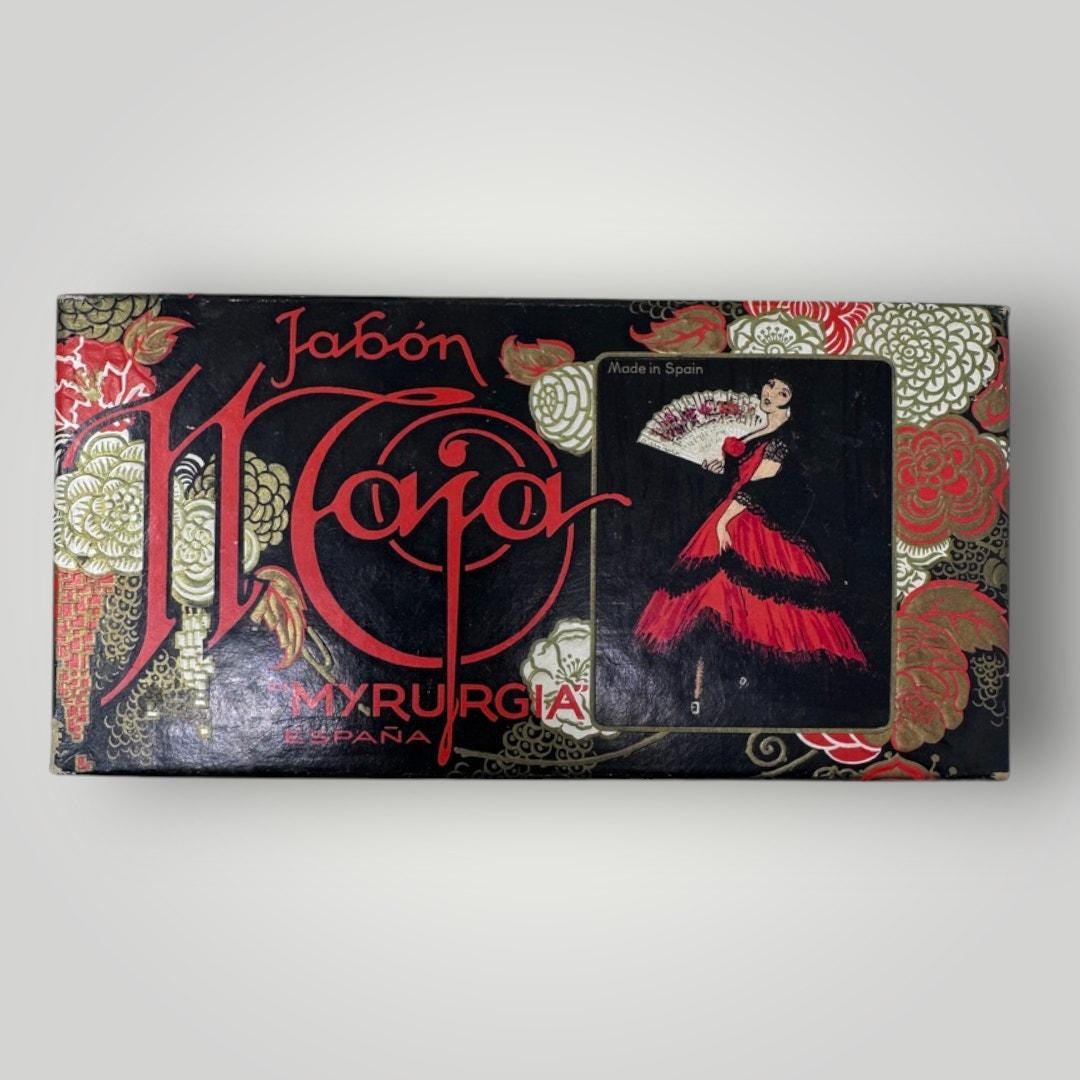 Vtg 1940s Jabon Maja Myrurgia Perfumed Soap Set 3 Vintage Spanish