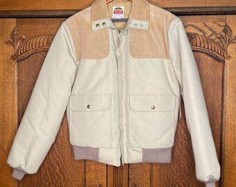 Vtg 1980s Miller Outerwear Made in USA Tan Brown Corduroy Quilted Lining XL