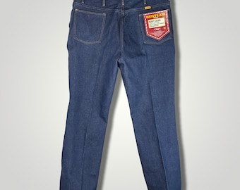 Vintage 80s NWT Rustler Boot Cut Dark Wash Denim Blue Jean