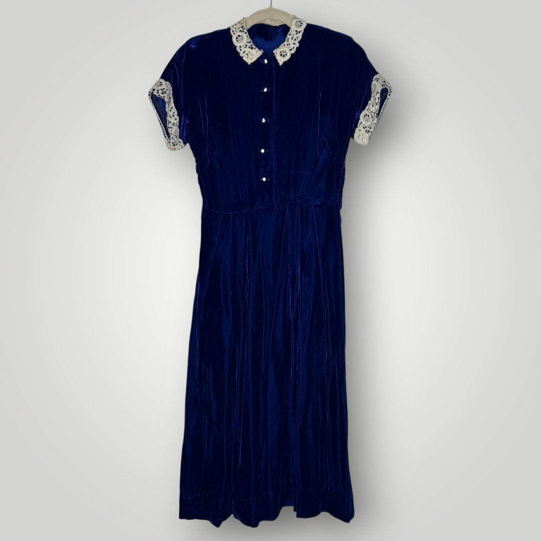Blue Vintage Cord Dress