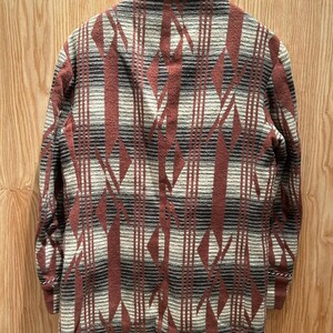 Vintage 1990s RRL by RALPH LAUREN L Brown Grey Navajo Cotton Sport Smoking Coat image 2
