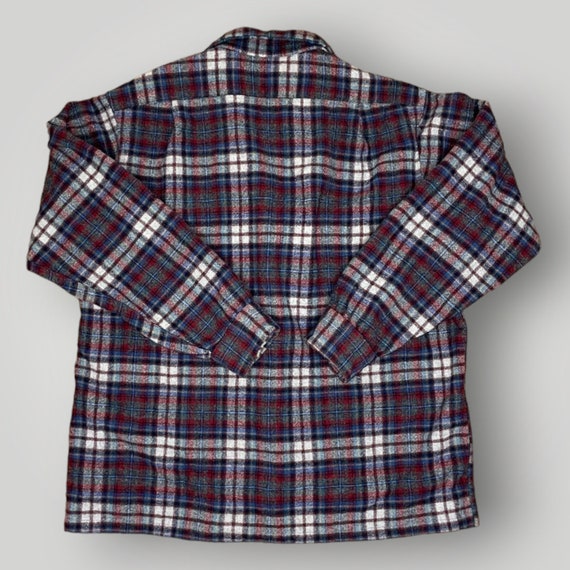 Vintage Pendleton Board Shirt Blue Red Gray Plaid… - image 4