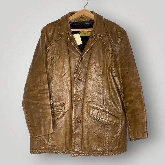 Vintage Robert Louis Leather Overcoat Removable Fl