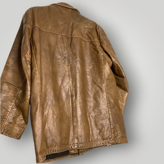 Vintage Robert Louis Leather Overcoat Removable F… - image 3