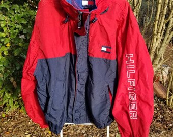 all red tommy hilfiger jacket