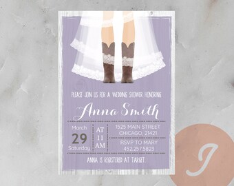 Cowboy Boots Bridal Shower | Custom Western Cowboy boots Invitation | Rustic couples wedding shower | bridal shower digital invitation