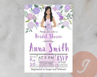 Mermaid Floral Bridal Shower | Custom Flowers Invitation | by the sea wedding shower | bridal shower digital invitation