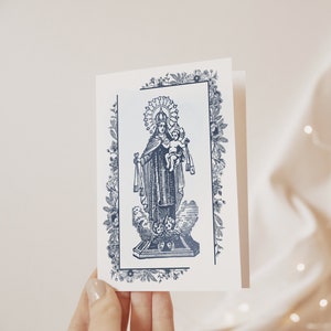 Notre-Dame du Mont Carmel carte de vœux | carte de voeux catholique | Carte Vierge Marie pour catholiques, carte d'anniversaire catholique, pensée pour vous
