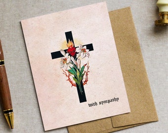 Catholic Sympathy Card Printable | Catholic Greeting Card | Condolence Card Printable, Bereavement Card Printable, With Sympathy Download